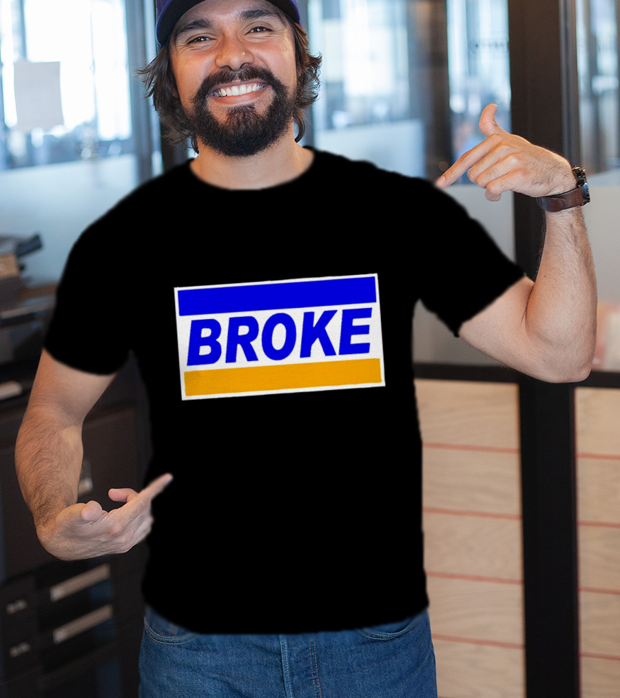 Broke Blue Orange Card Inspired Humor T-Shirt