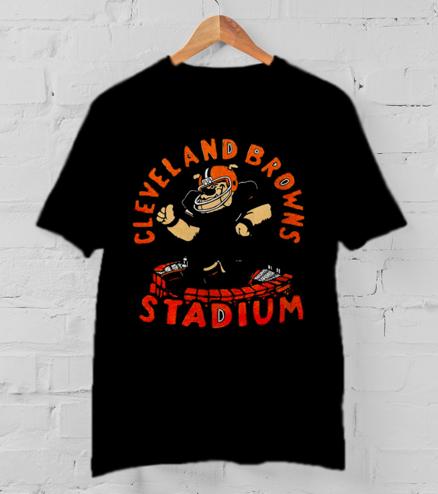 Cleveland Browns Stadium Mascot With Helmet And Arena T-Shirt