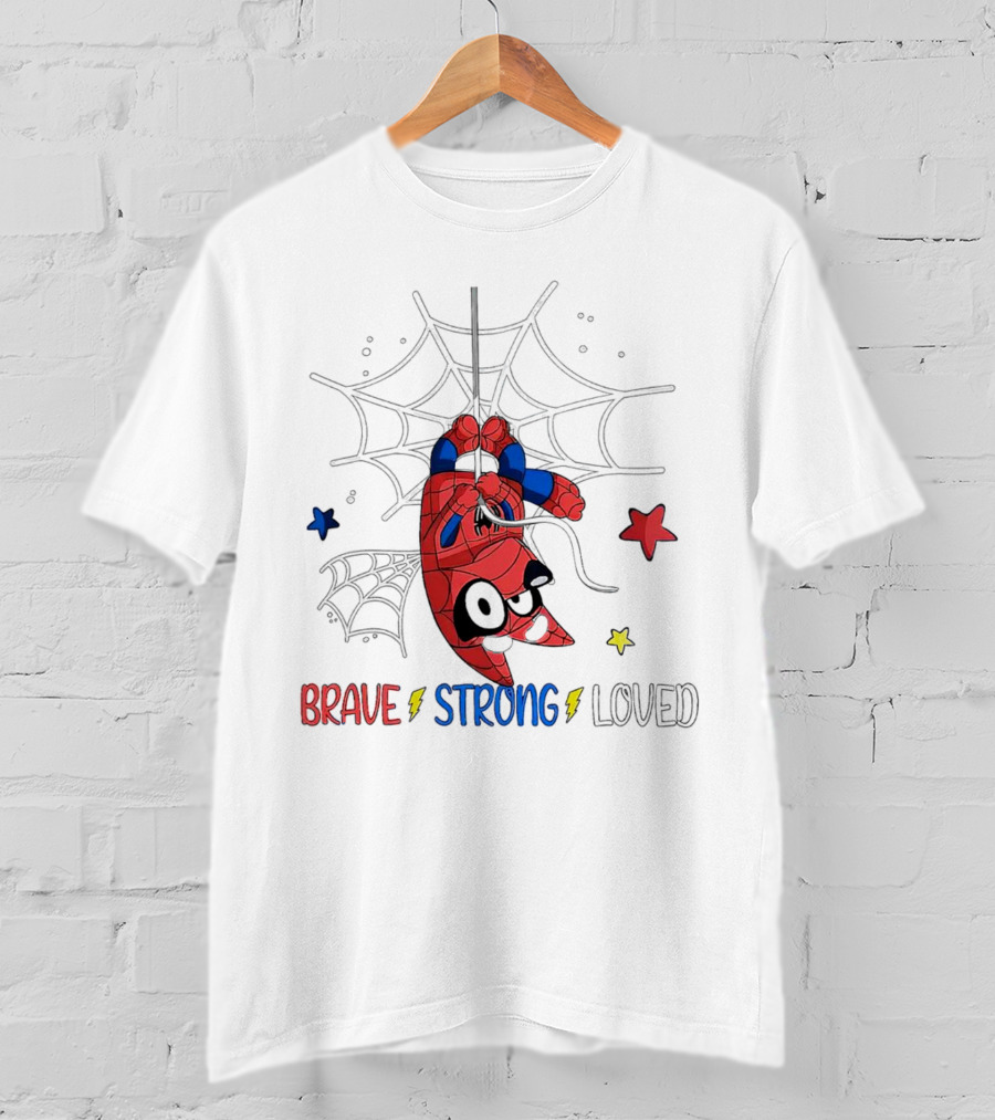 Brave Strong Loved Spider Superhero Dog Web Stars T-Shirt