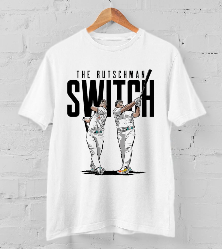 The Rutschman Switch - Baltimore Orioles Player Dual Batting T-Shirt
