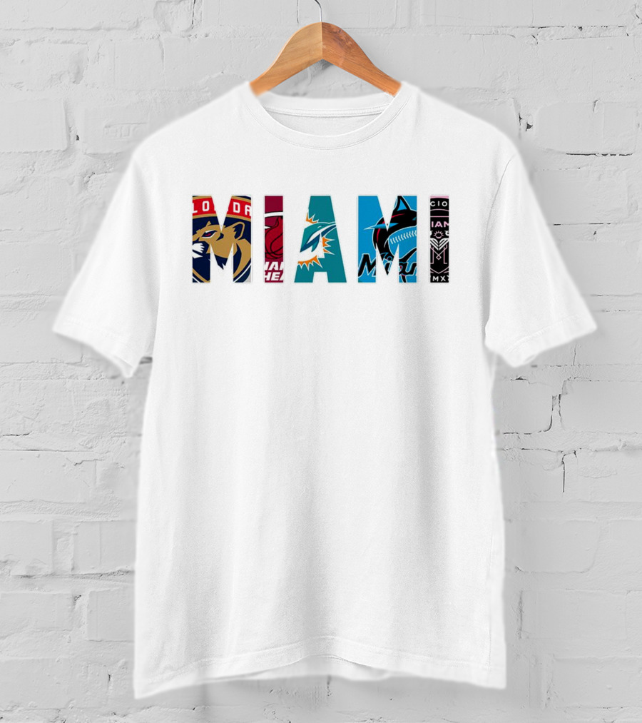MIAMI Panthers Heat Dolphins Marlins Inter Miami T-Shirt
