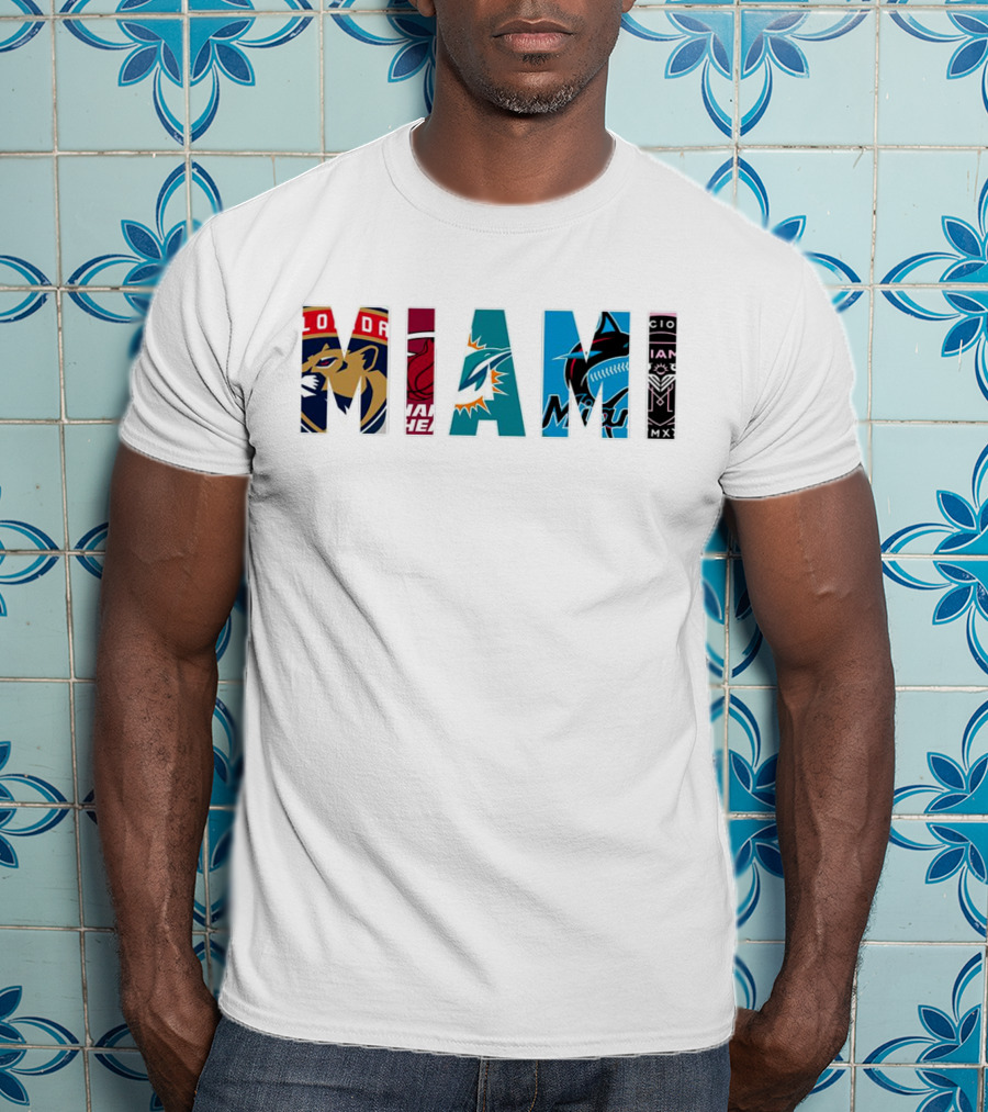 MIAMI Panthers Heat Dolphins Marlins Inter Miami T-Shirt