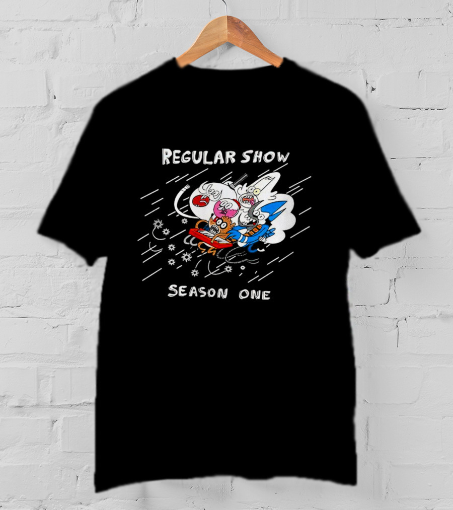 Regular Show Season One Animated Characters In Action T-Shirt