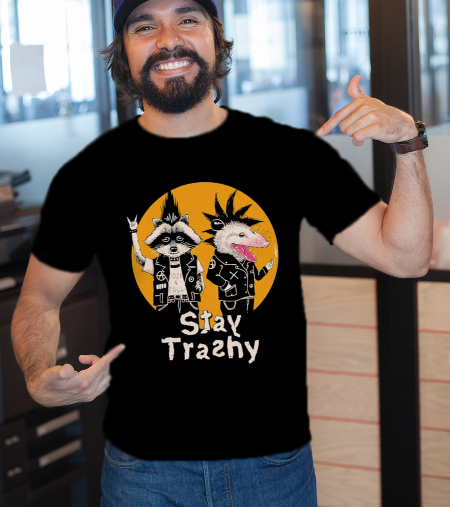 Stay Trashy Rock And Roll Punk Raccoon And Possum T-Shirt