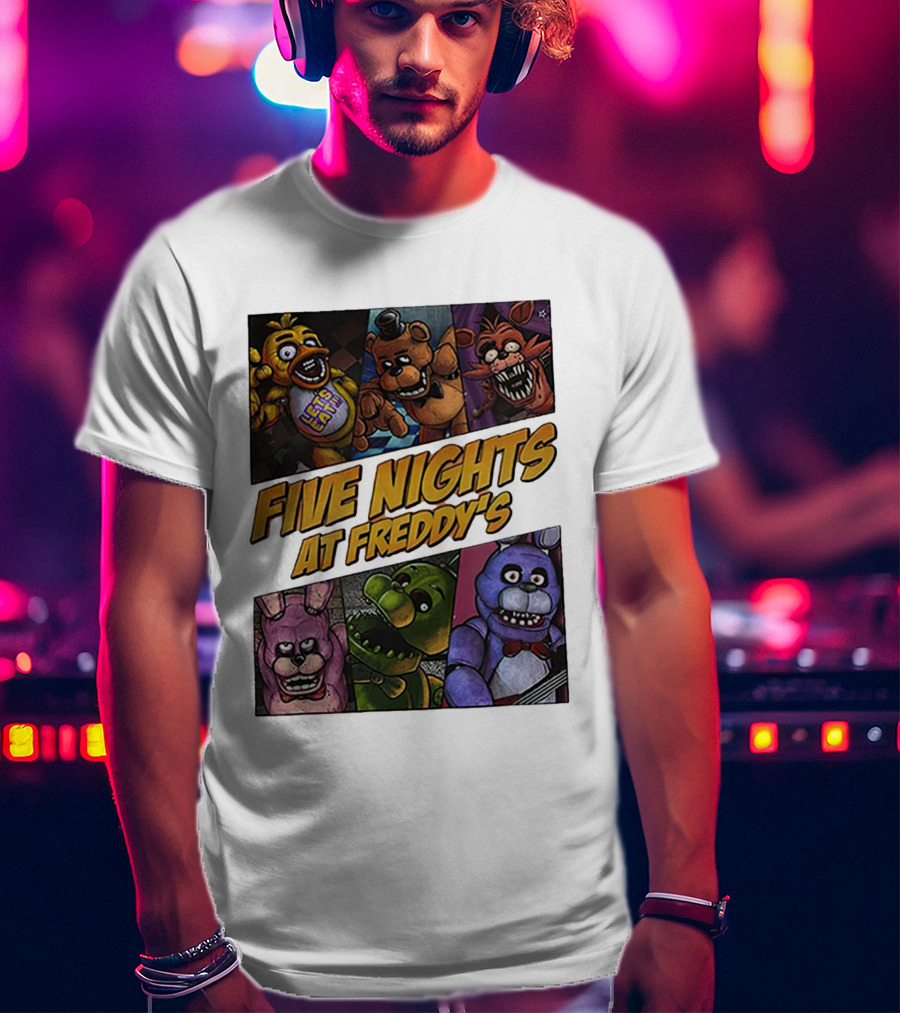 Five Nights At Freddy's Let's Eat Characters Montage T-Shirt
