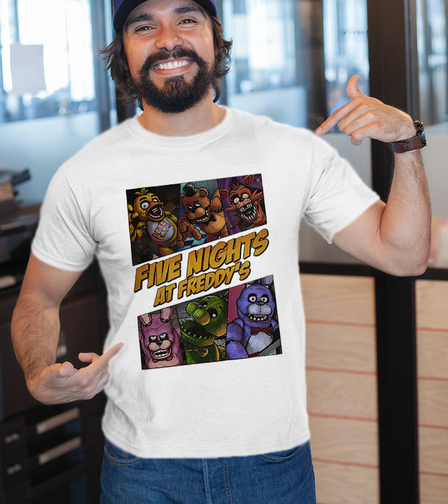 Five Nights At Freddy's Let's Eat Characters Montage T-Shirt