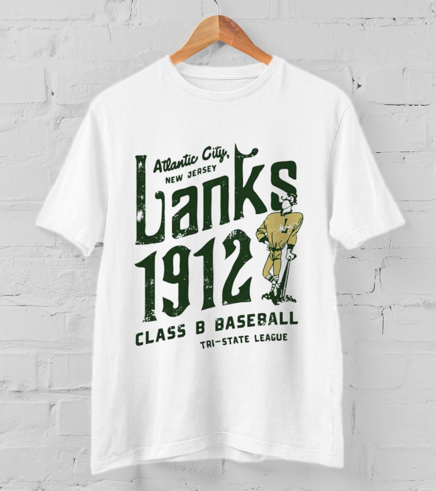 Atlantic City Lanks 1912 New Jersey Class B Baseball Tri-State League T-Shirt