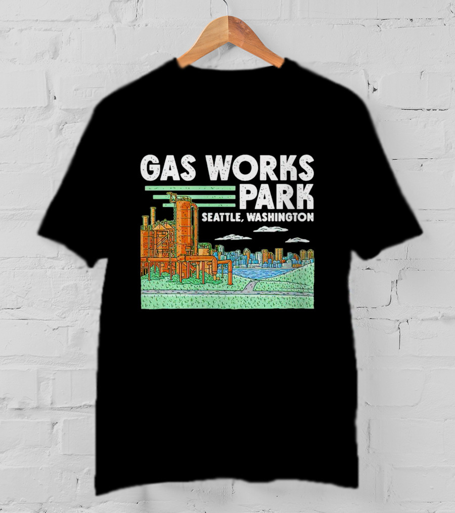 Gas Works Park Seattle Washington Industrial Landmark Skyline T-Shirt