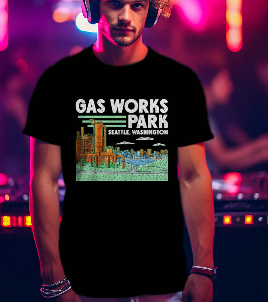 Gas Works Park Seattle Washington Industrial Landmark Skyline T-Shirt