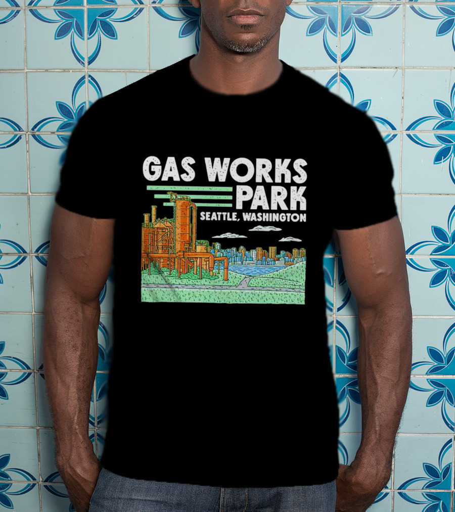 Gas Works Park Seattle Washington Industrial Landmark Skyline T-Shirt