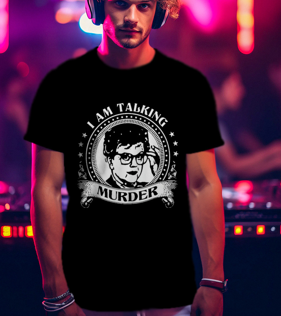I Am Talking Murder Logo Design With Glasses T-Shirt