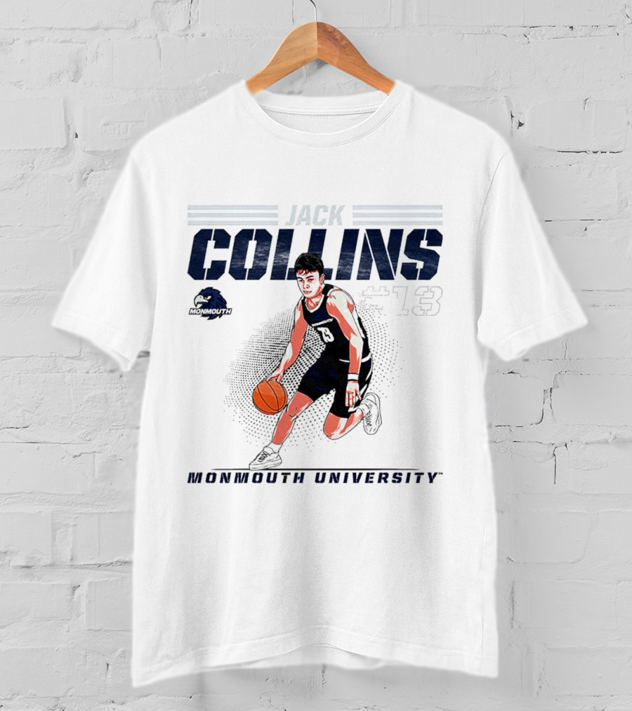 Jack Collins Monmouth University Basketball Number 13 Caricature T-Shirt