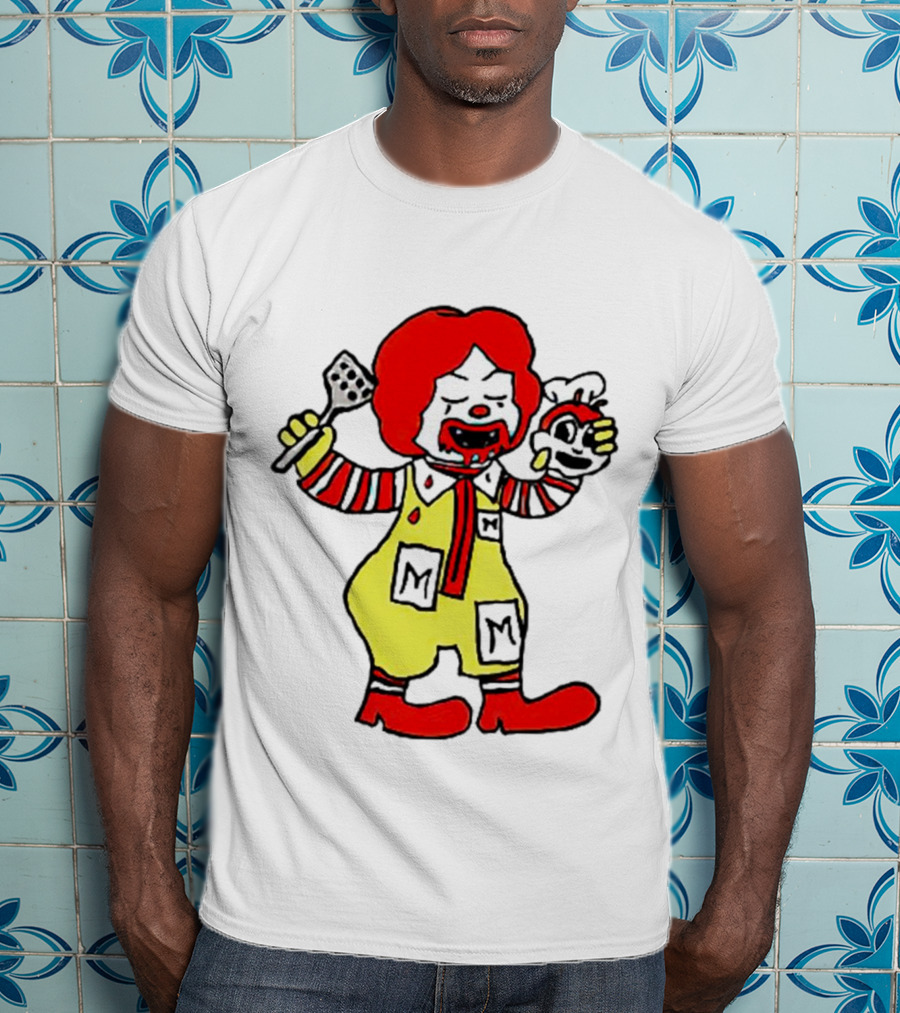 Mcdonalds X Jollibee Horror Crossover Halloween Mashup Character T-Shirt