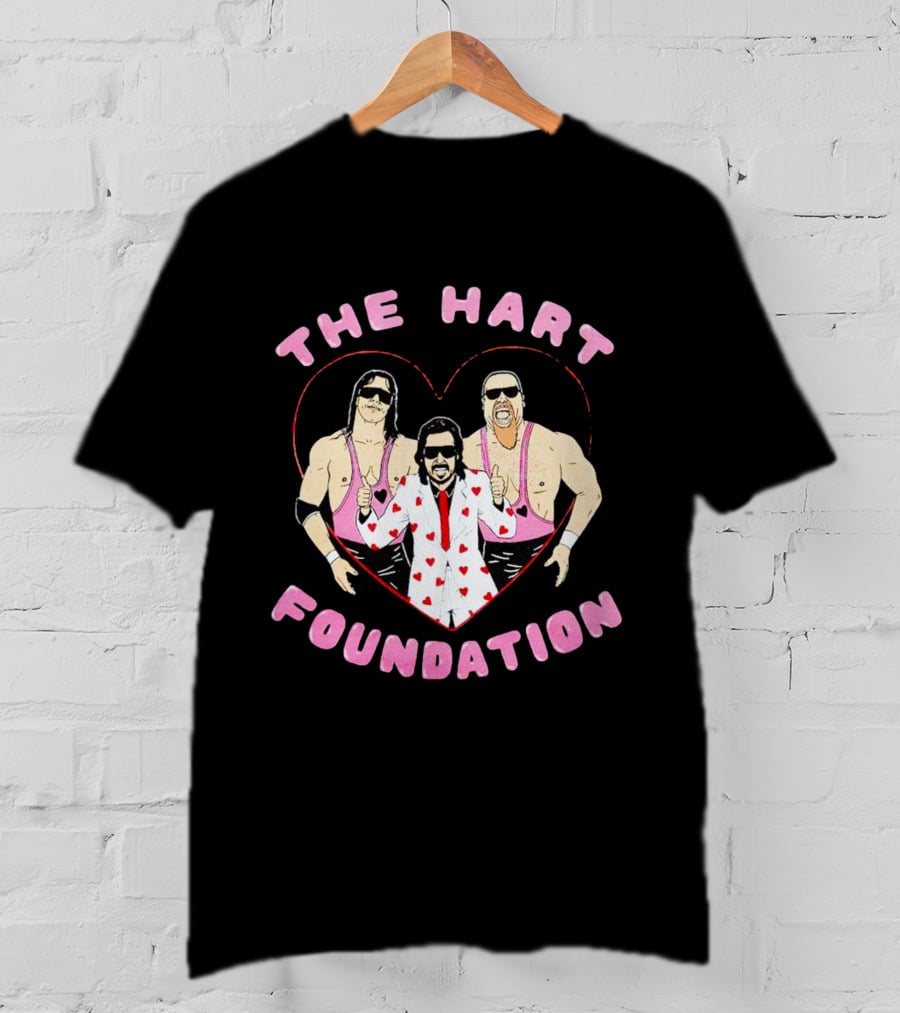 The Hart Foundation Bret The Hitman Hart And Jim The Anvil Neidhart T-Shirt