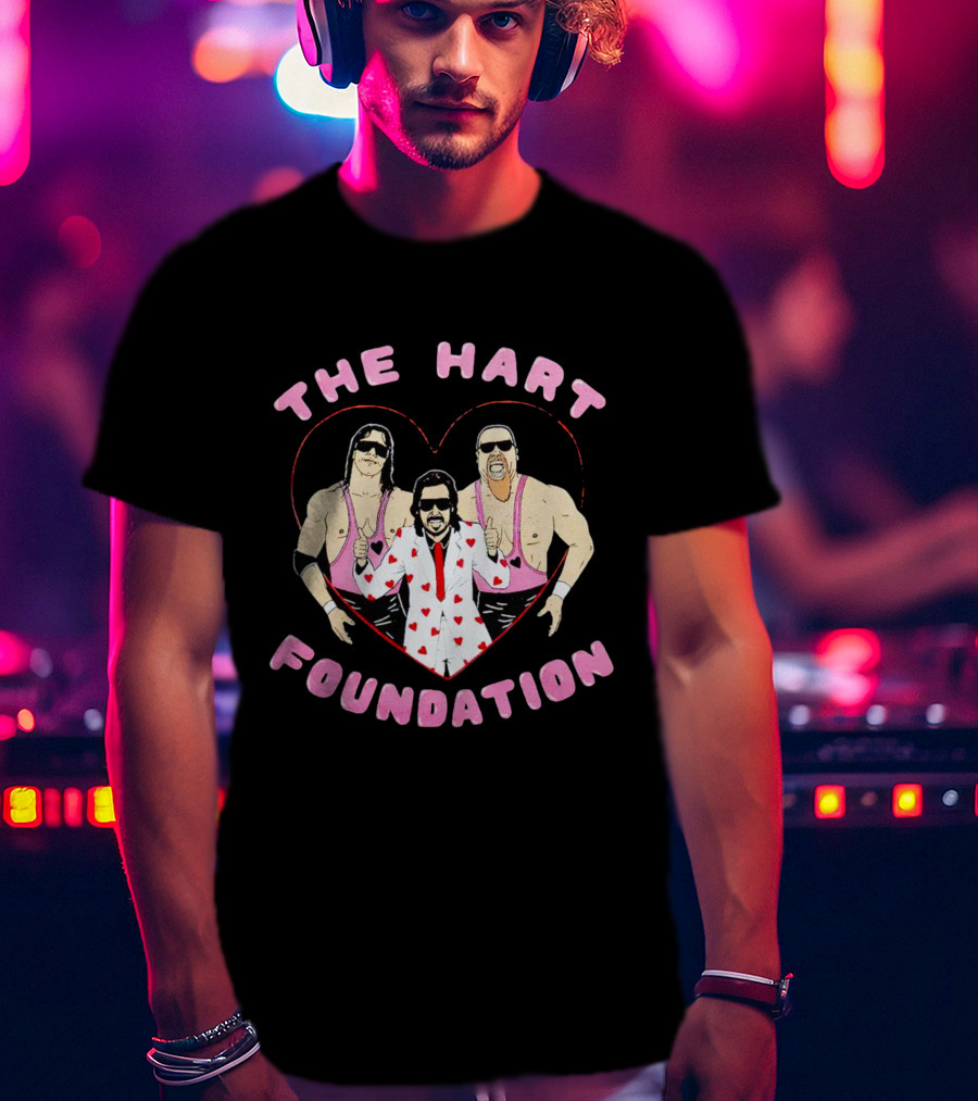 The Hart Foundation Bret The Hitman Hart And Jim The Anvil Neidhart T-Shirt