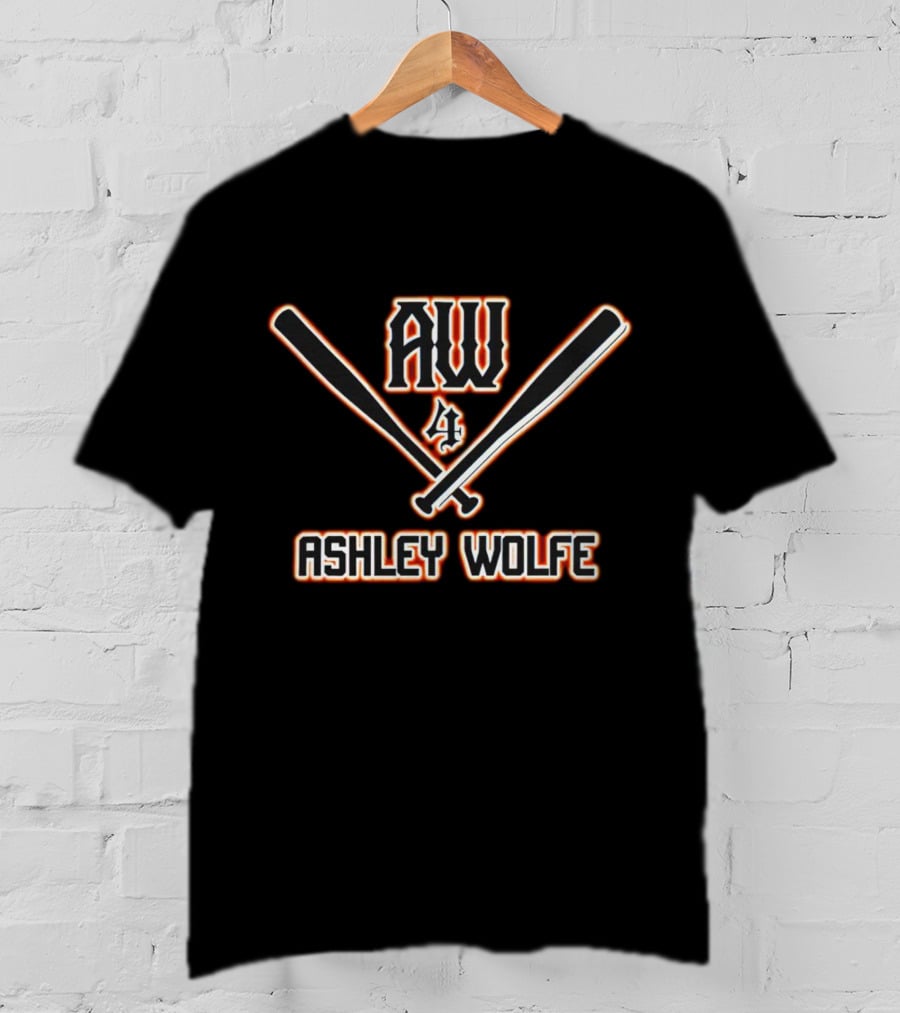 AW 4 Ashley Wolfe Baseball Crossed Bats T-Shirt