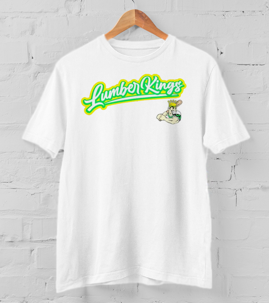 LumberKings Baseball Script With Crowned Bat Mascot T-Shirt