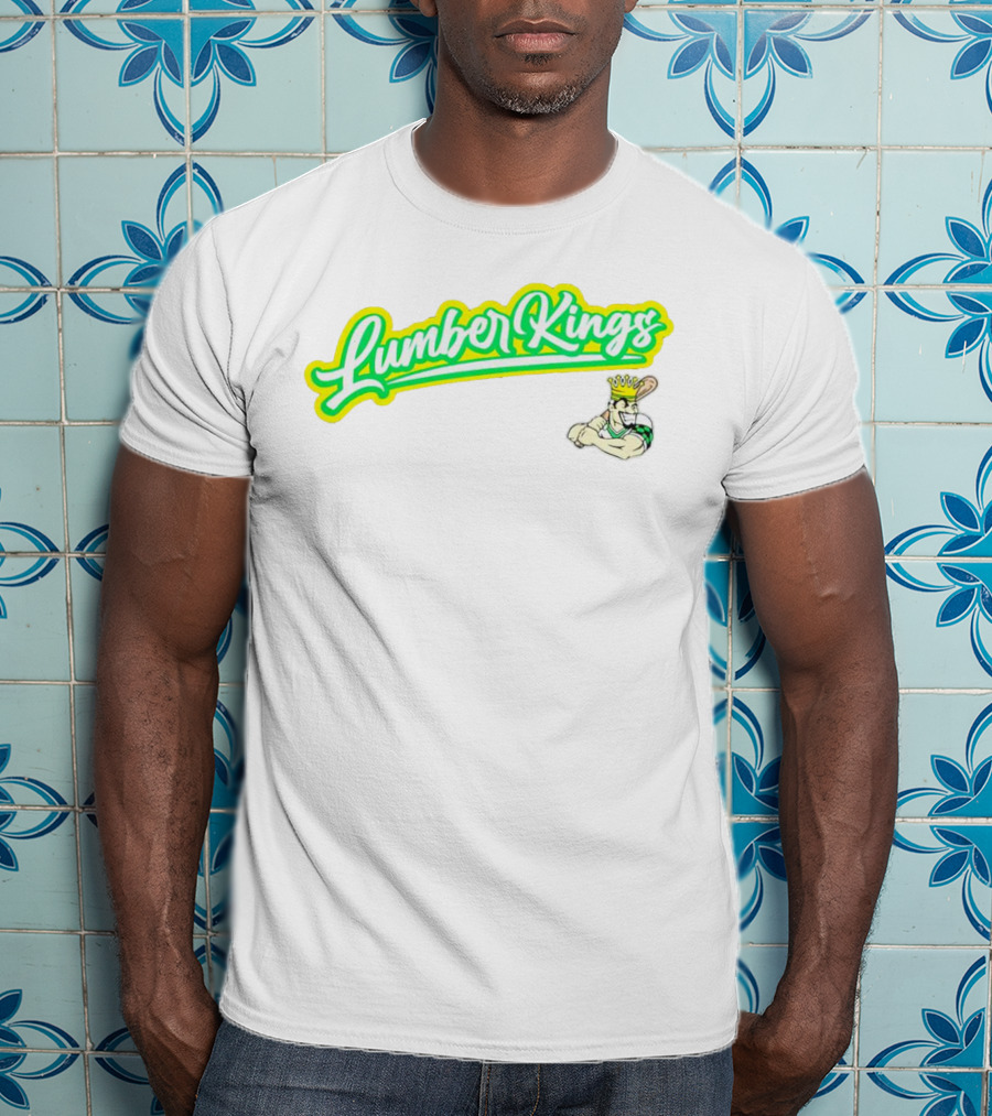 LumberKings Baseball Script With Crowned Bat Mascot T-Shirt
