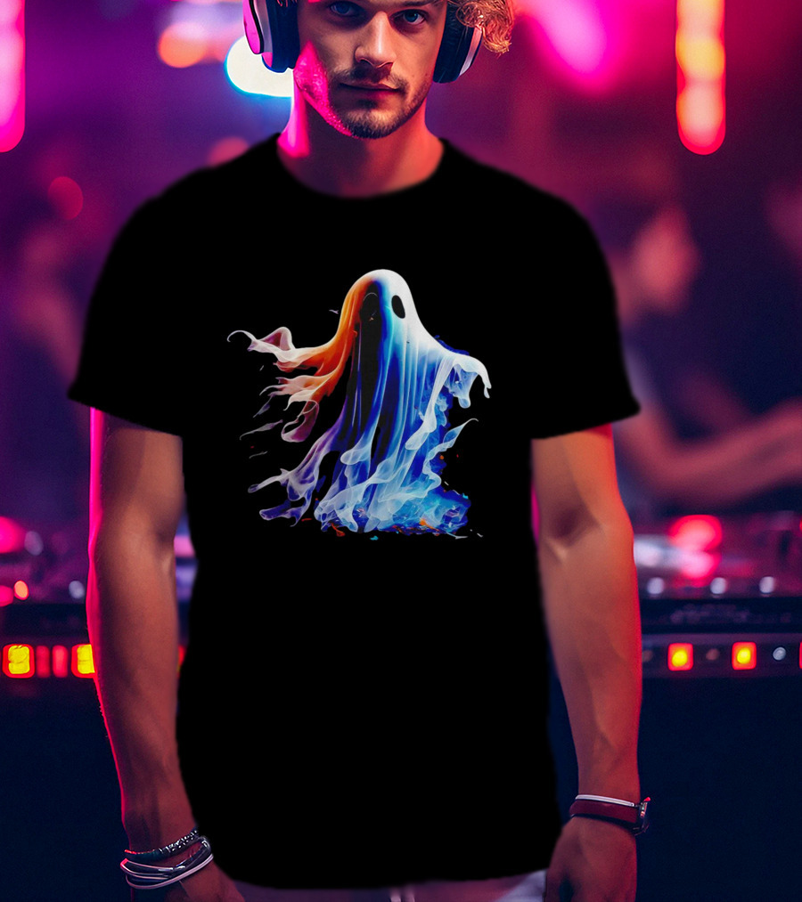 Ghost Halloween Vivid Colorful Abstract Specter T-Shirt
