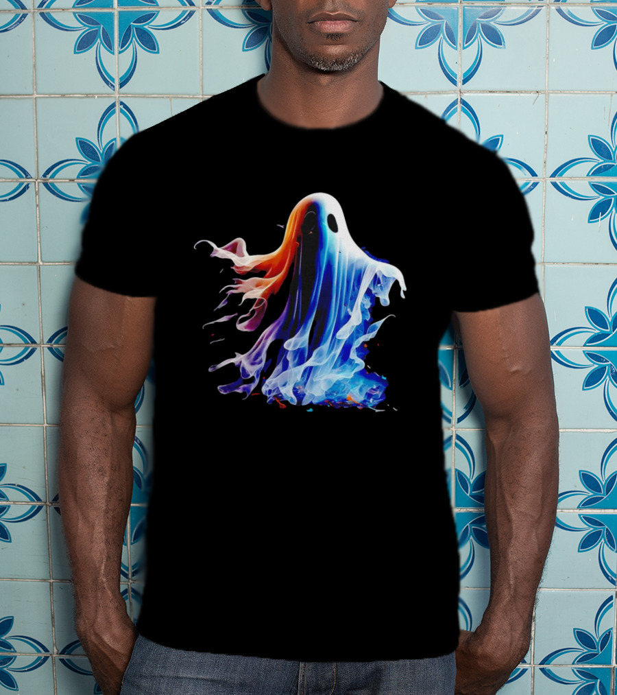 Ghost Halloween Vivid Colorful Abstract Specter T-Shirt