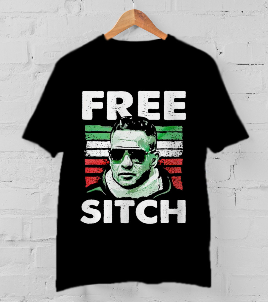 Free Sitch Mike Sorrentino Green White Red Stripes Sunglasses T-Shirt