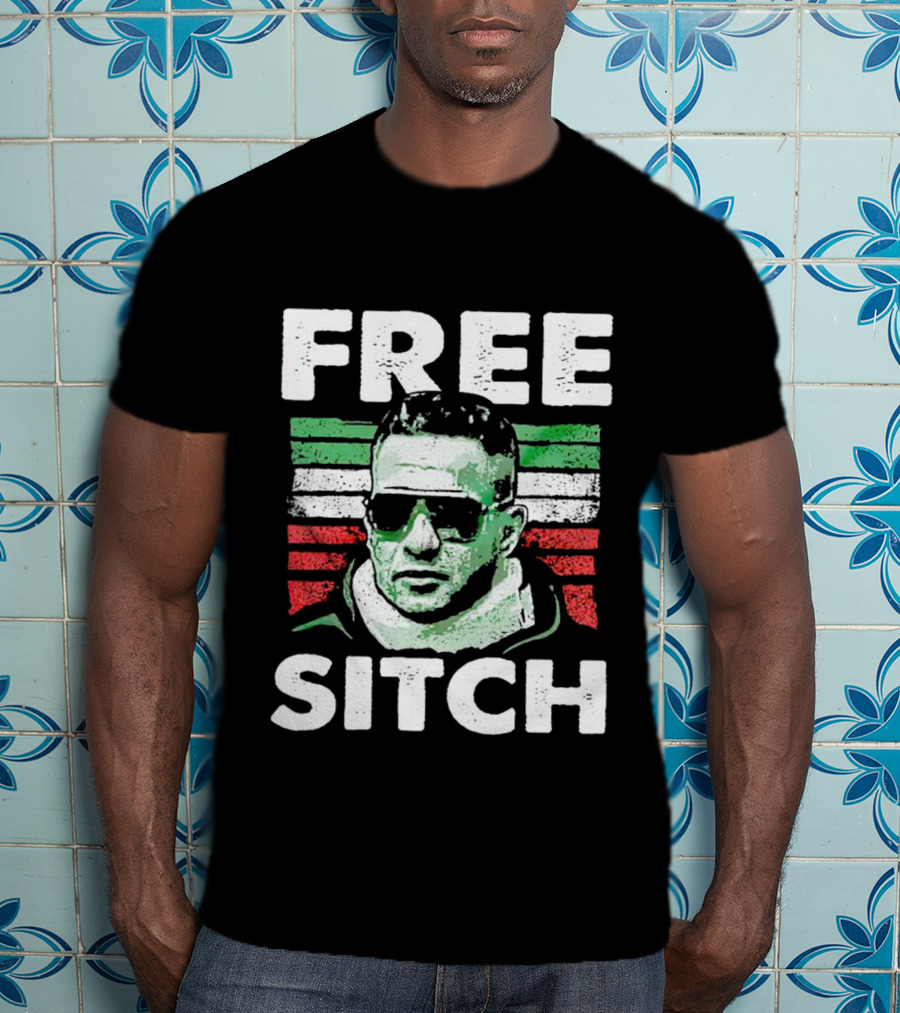 Free Sitch Mike Sorrentino Green White Red Stripes Sunglasses T-Shirt