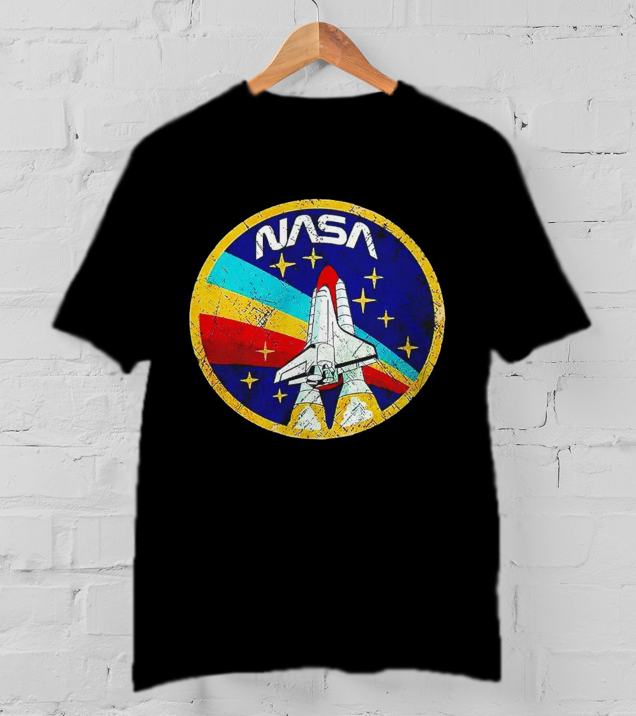 NASA Logo Space Shuttle Retro Rocket Stars T-Shirt