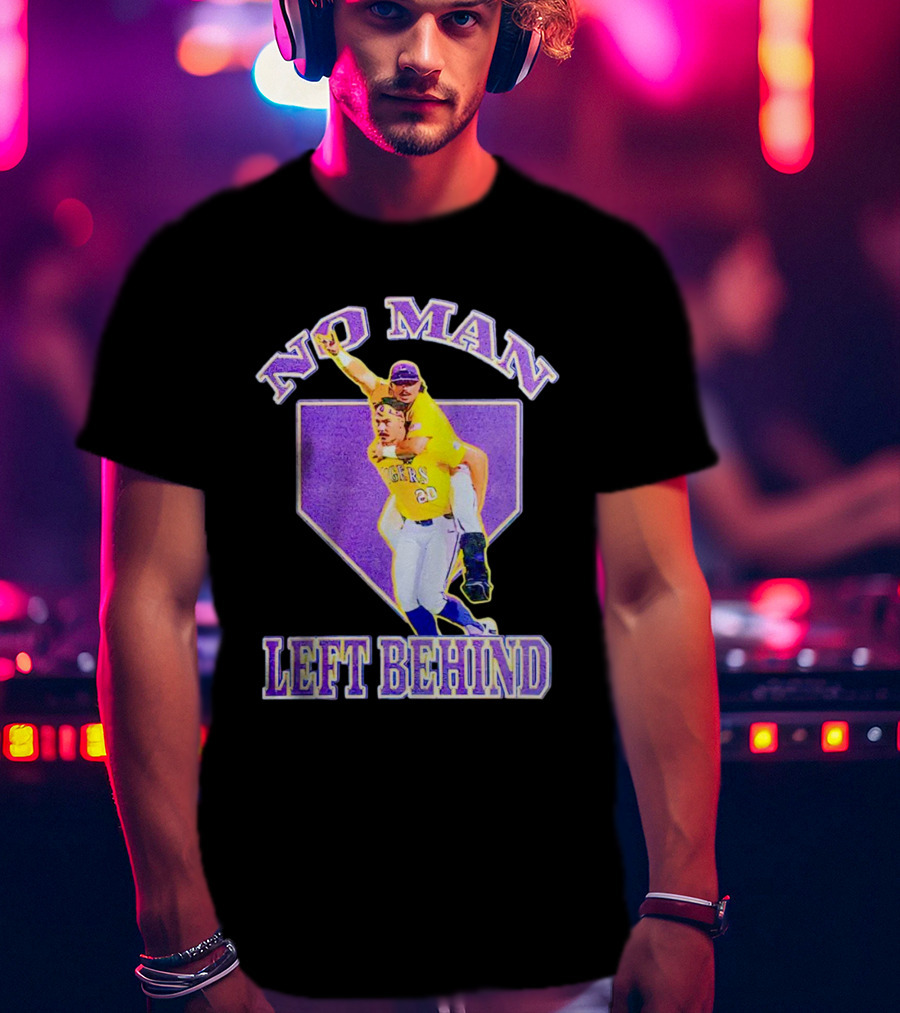 No Man Left Behind LSU Tigers Baseball Team Spirit T-Shirt