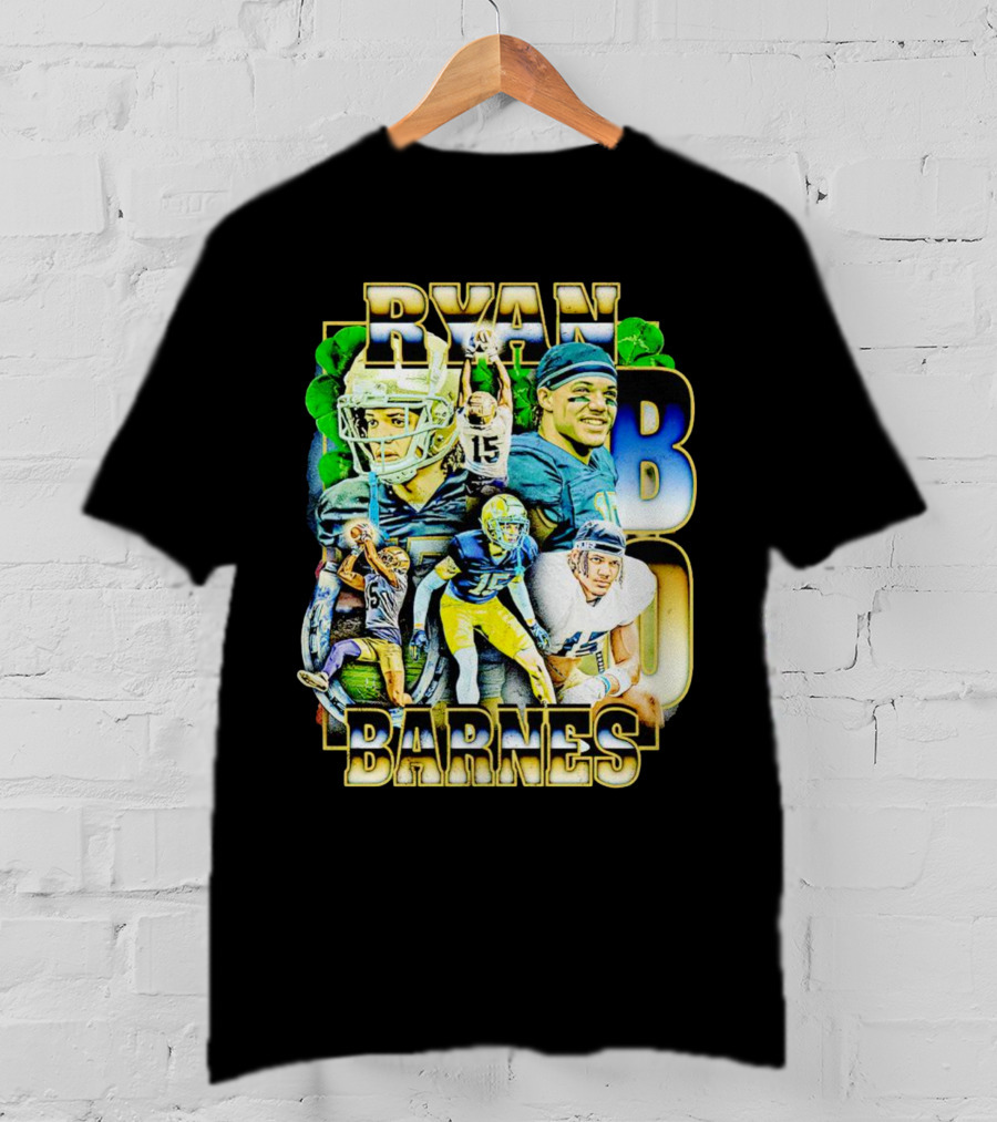 Ryan Barnes Notre Dame Fighting Irish Football Collage Vintage T-Shirt