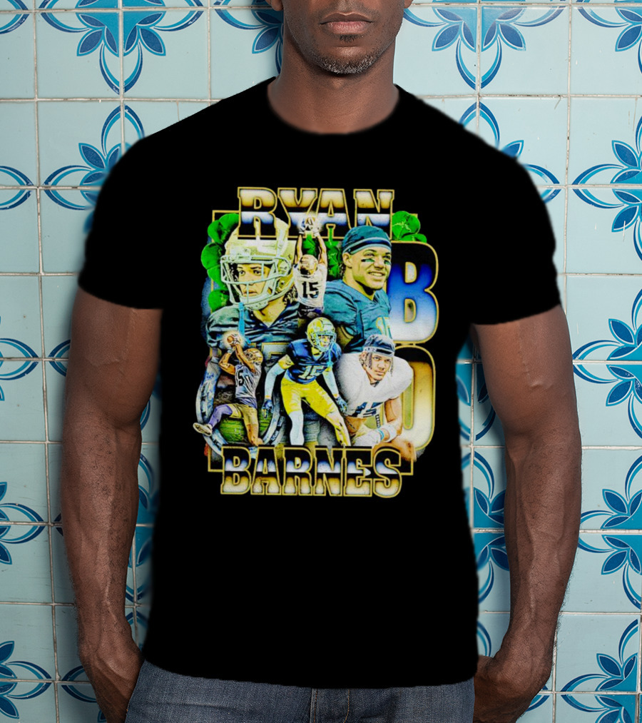 Ryan Barnes Notre Dame Fighting Irish Football Collage Vintage T-Shirt