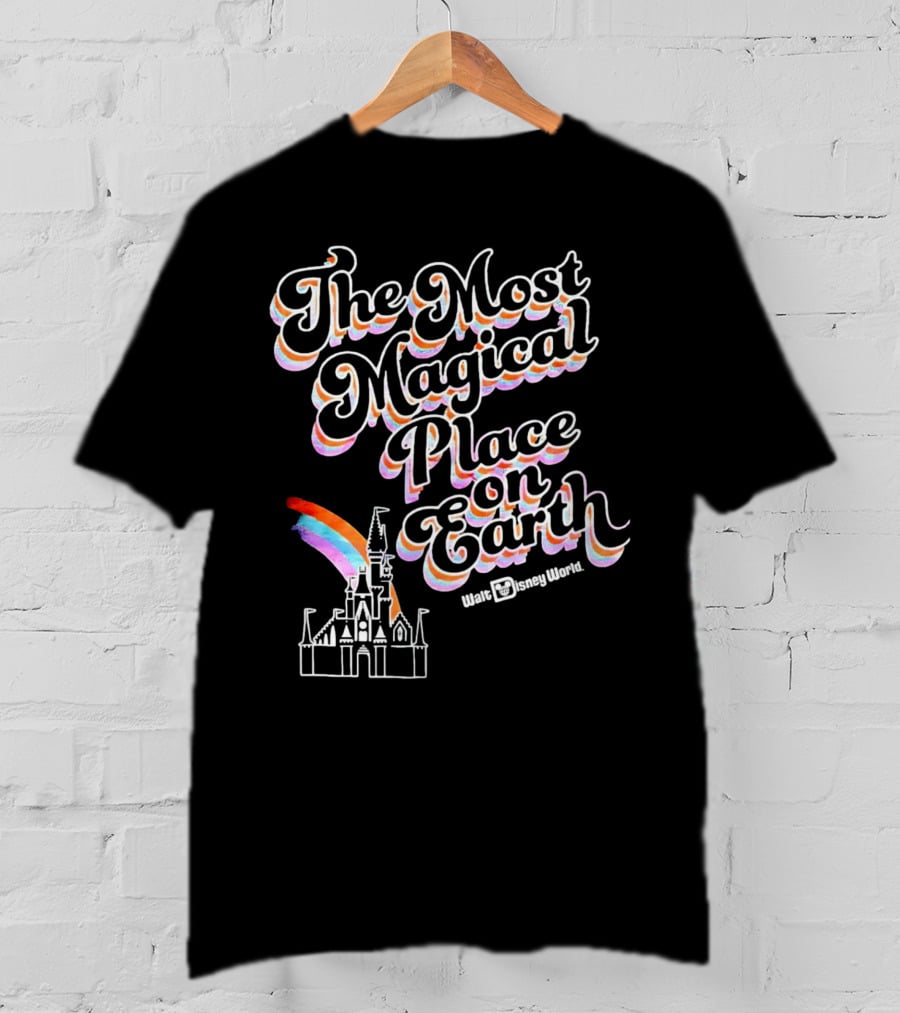 Walt Disney World The Most Magical Place On Earth With Castle And Rainbow T-Shirt