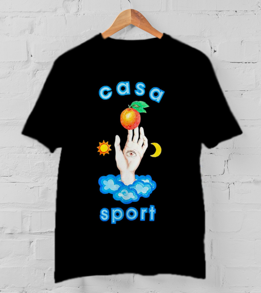 Casa Sport Hand And Eye With Sun Moon Clouds And Fruit T-Shirt