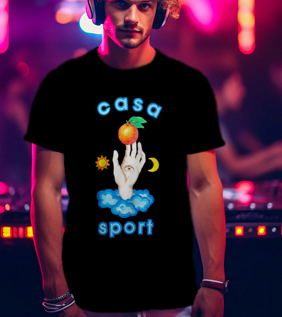 Casa Sport Hand And Eye With Sun Moon Clouds And Fruit T-Shirt