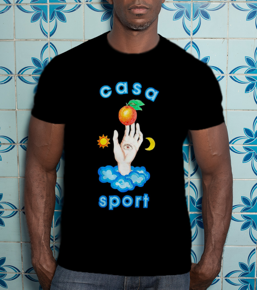 Casa Sport Hand And Eye With Sun Moon Clouds And Fruit T-Shirt