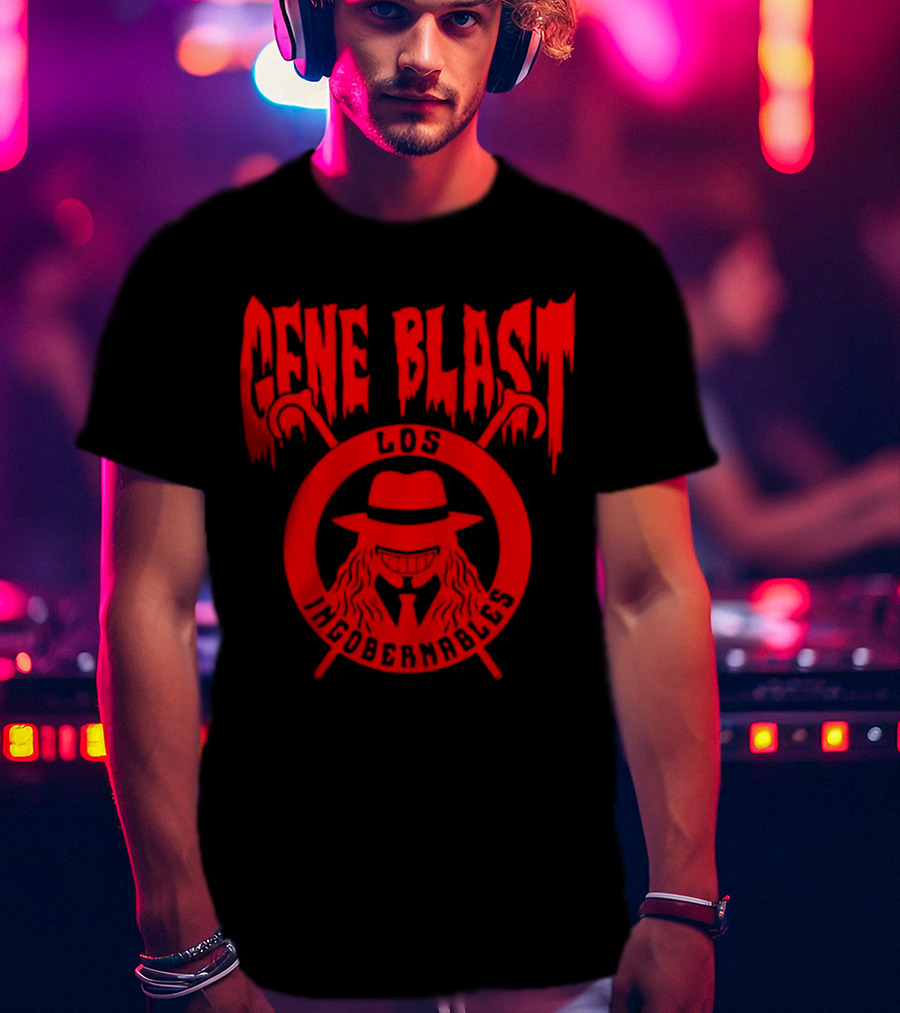 Gene Blast Los Ingobernables Mysterious Hat And Cane Emblem T-Shirt