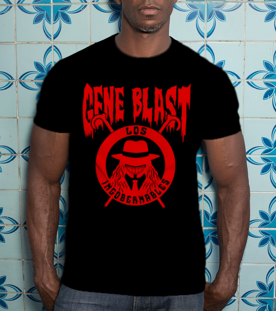 Gene Blast Los Ingobernables Mysterious Hat And Cane Emblem T-Shirt