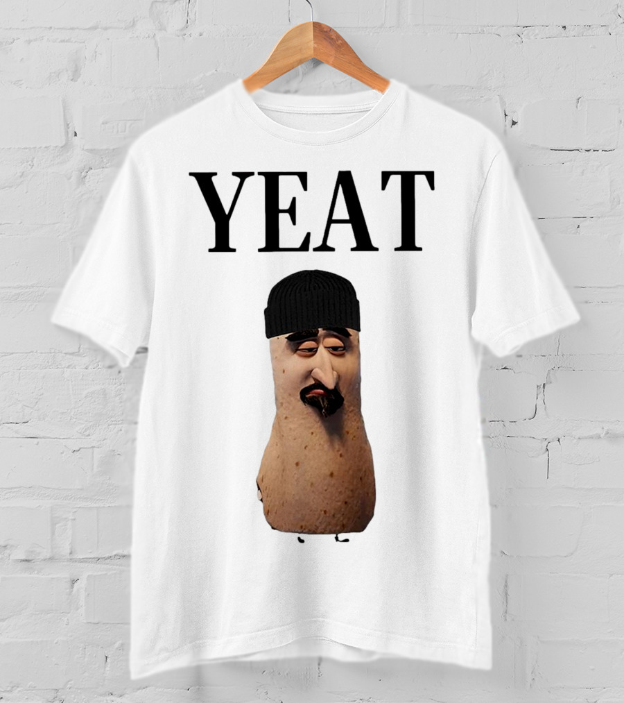 Yeat Luh Geeky Burrito Character With Beanie And Mustache T-Shirt