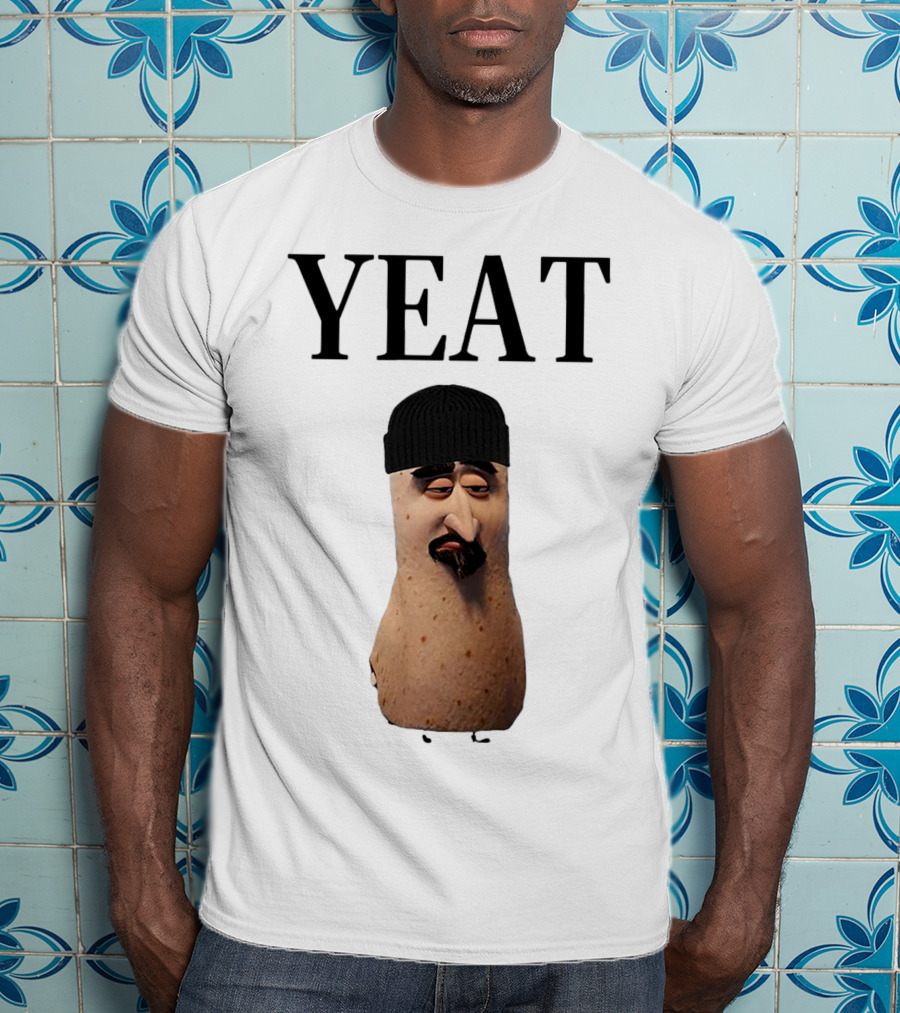 Yeat Luh Geeky Burrito Character With Beanie And Mustache T-Shirt