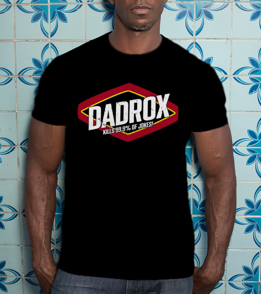 DADROX Kills 99.9% Of Jokes In Bold Red And Yellow Cartoonish T-Shirt