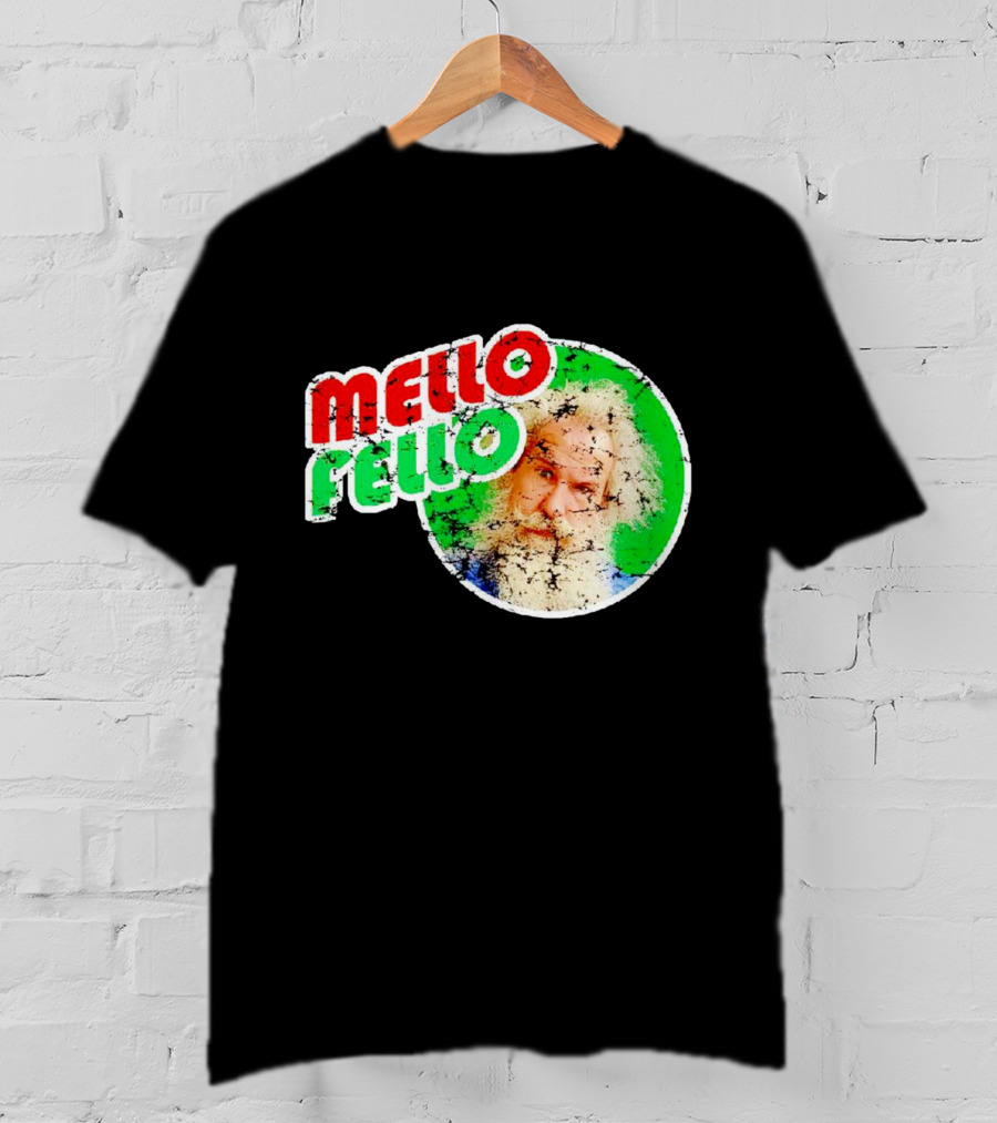 Mello Fello Vintage Distressed Green Red Circle With Bearded Man T-Shirt