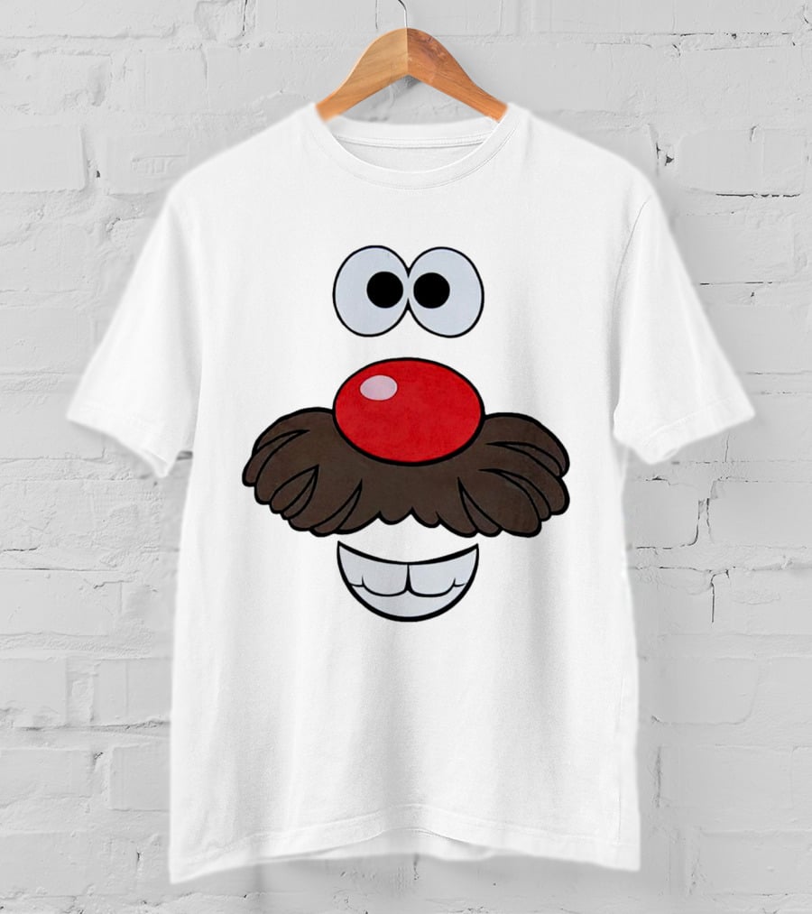 Mr. Potato Head Face Features Cartoon Eyes Nose Mouth T-Shirt