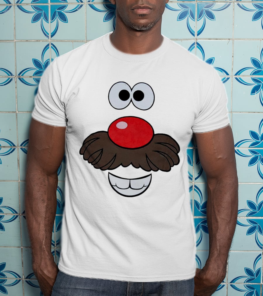 Mr. Potato Head Face Features Cartoon Eyes Nose Mouth T-Shirt