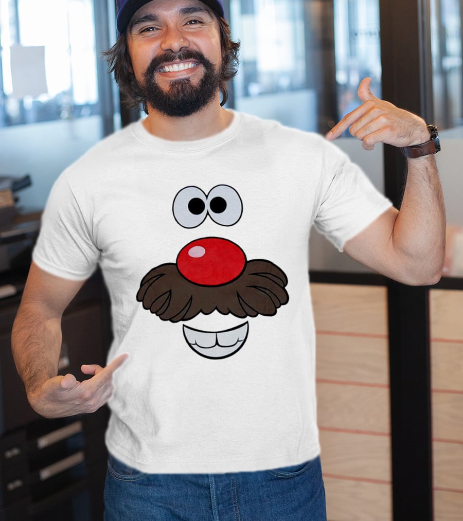 Mr. Potato Head Face Features Cartoon Eyes Nose Mouth T-Shirt