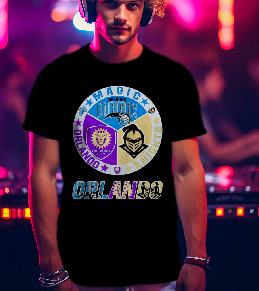 Orlando Magic Orlando City UCF Knights Stars Badge T-Shirt