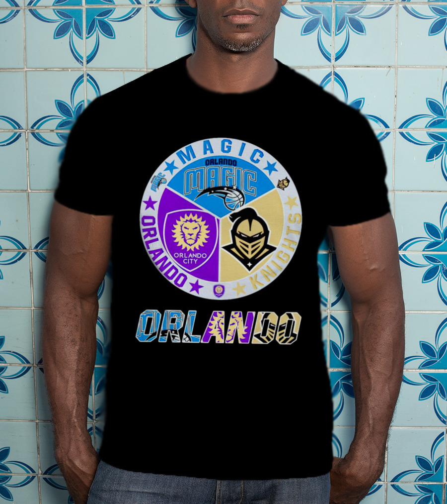 Orlando Magic Orlando City UCF Knights Stars Badge T-Shirt