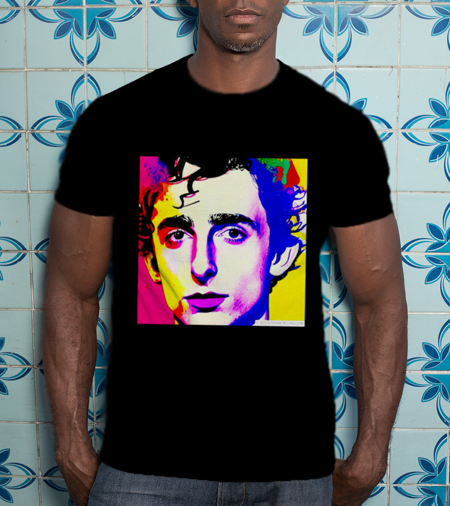 Timothee Chalamet Pop Art Portrait Multicolored Andy Warhol T-Shirt