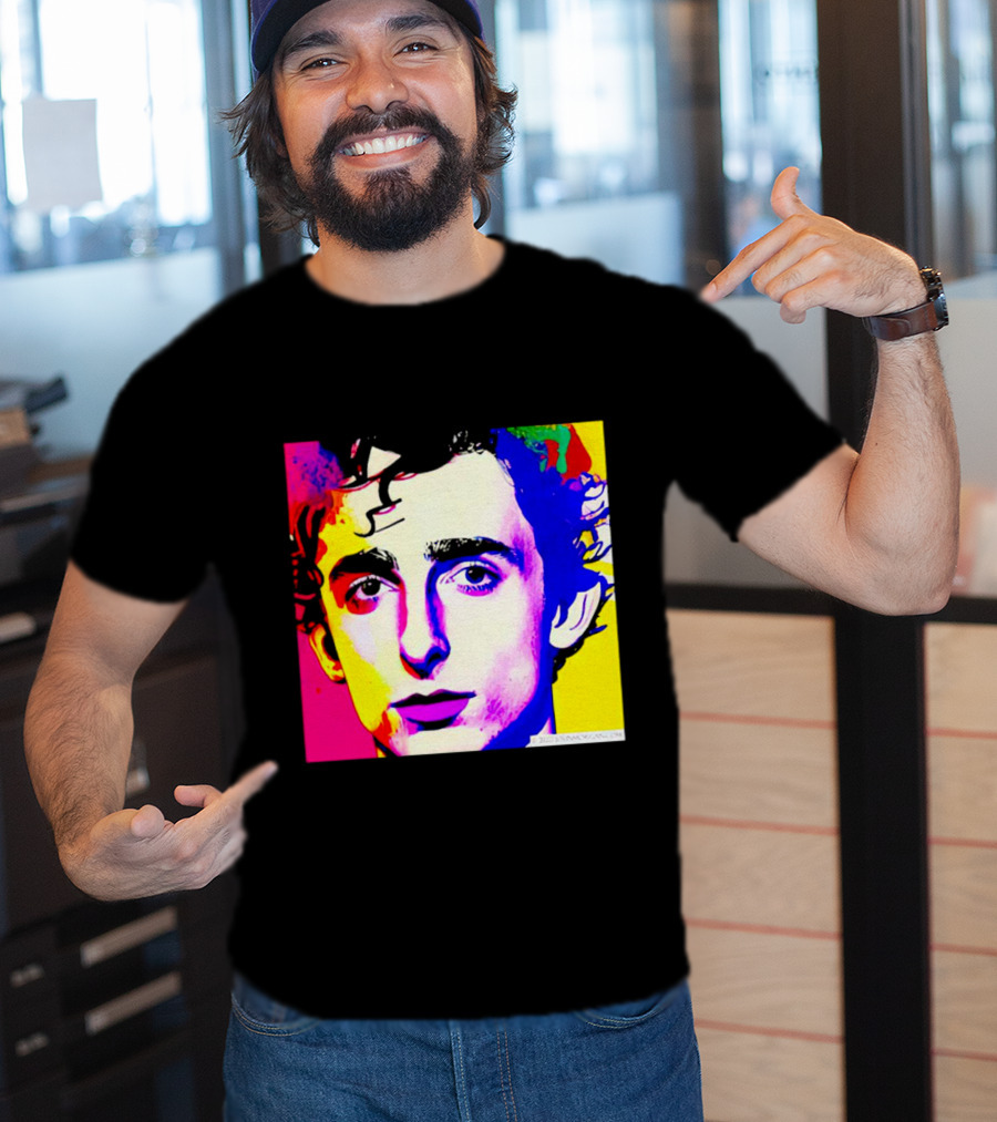Timothee Chalamet Pop Art Portrait Multicolored Andy Warhol T-Shirt