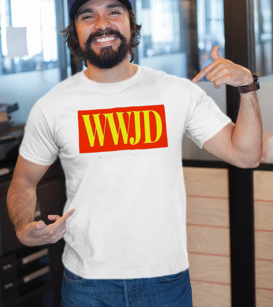 WWJD He Would Love First Bold Red T-Shirt