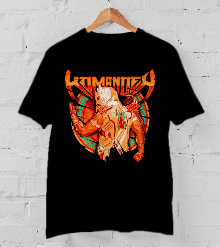 Kommander El As Del Espacio Guerrero Con Máscara Y Tatuaje Espiral Colorido T-Shirt