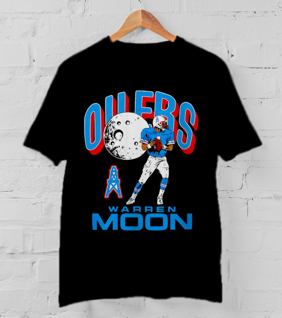 Tennessee Titans Oilers Warren Moon Retro Football Legend T-Shirt